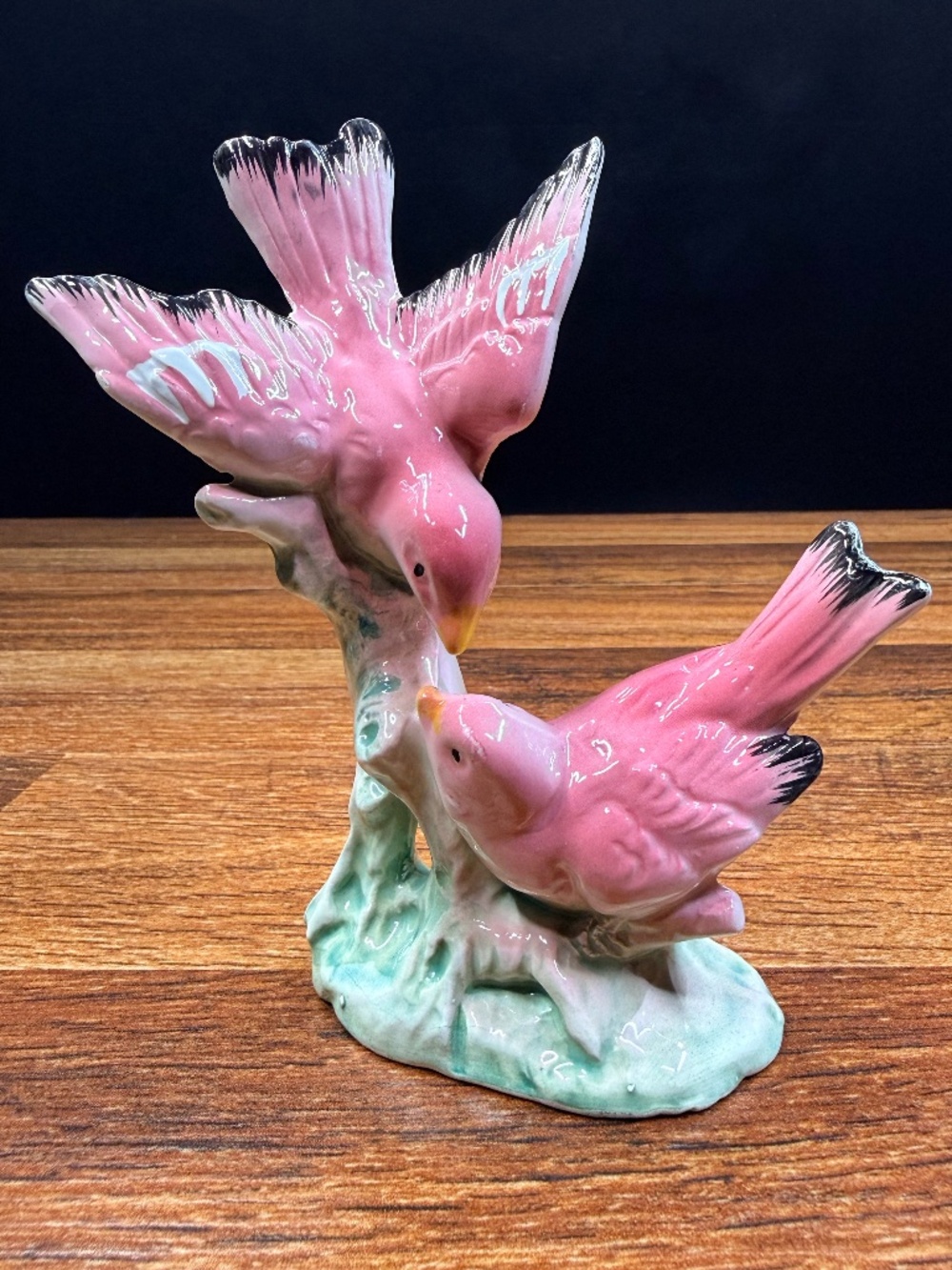 Pink Birds on Branch Figurine